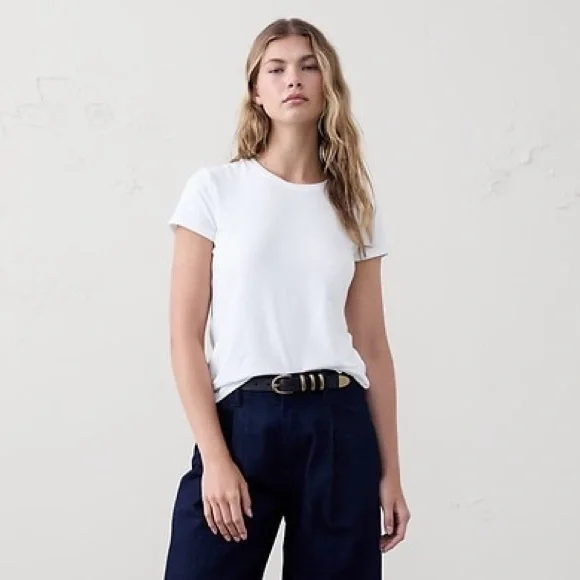 Banana Republic Factory Timeless Crew Neck Short Sleeve T Shirt White Size S - Picture 2 of 7